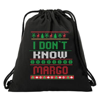 Funny I Don't Know Margo! Ugly Pajama Sweater Drawstring Bag