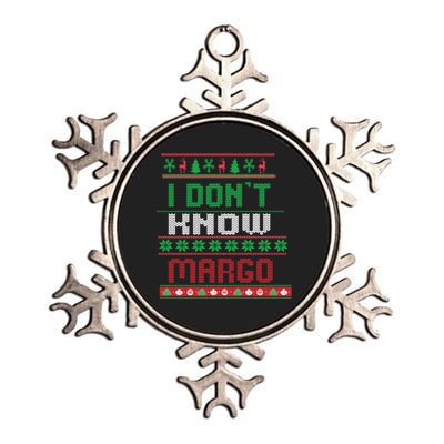 Funny I Don't Know Margo! Ugly Pajama Sweater Metallic Star Ornament