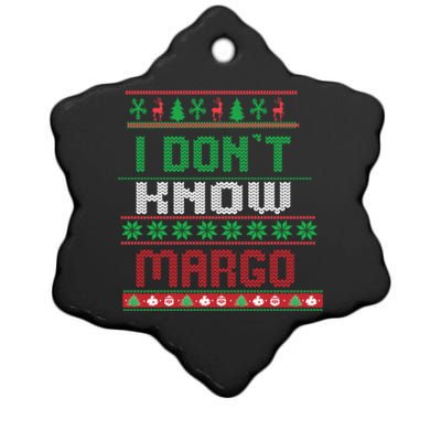 Funny I Don't Know Margo! Ugly Pajama Sweater Ceramic Star Ornament