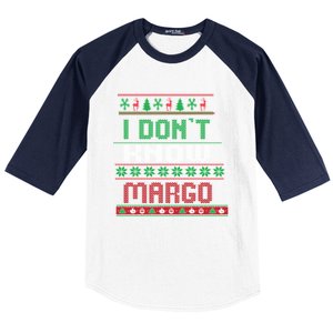 Funny I Don't Know Margo! Ugly Pajama Sweater Baseball Sleeve Shirt