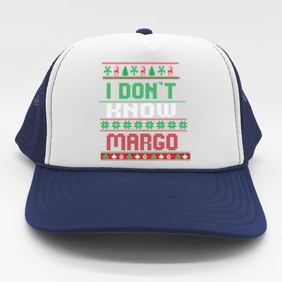 Funny I Don't Know Margo! Ugly Pajama Sweater Trucker Hat