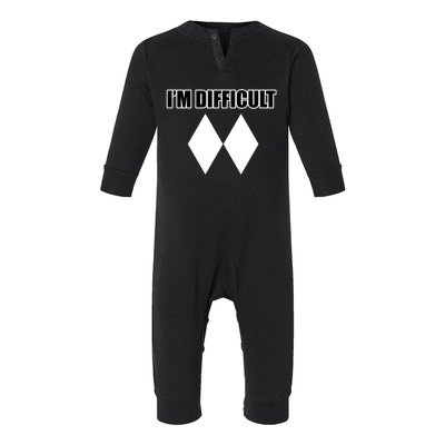 Funny I'm Difficulgift Double Black Diamond Ski Gift Infant Fleece One Piece