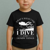 Funny I Dive And I Know Things Scuba Diver Gift Scuba Diving Toddler T-Shirt