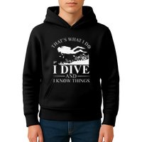 Funny I Dive And I Know Things Scuba Diver Gift Scuba Diving Kids Hoodie