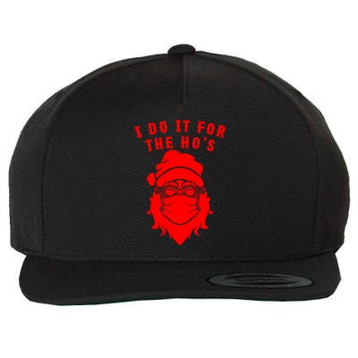 Funny I Do It For The Hos Christmas Santa Christmas Xmas Gift Wool Snapback Cap