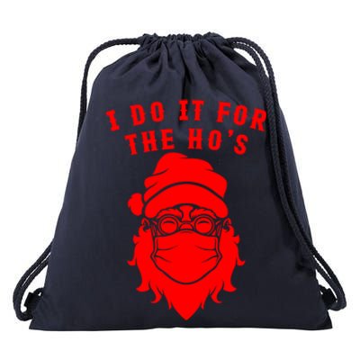 Funny I Do It For The Hos Christmas Santa Christmas Xmas Gift Drawstring Bag