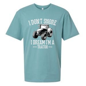 Funny I Don't Snore I Dream I'm A Tractor For Dad Sueded Cloud Jersey T-Shirt