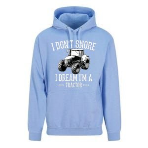 Funny I Don't Snore I Dream I'm A Tractor For Dad Unisex Surf Hoodie