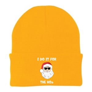 Funny I Do It For The Hos Funny Santa In Dark Sunglasses Gift Knit Cap Winter Beanie