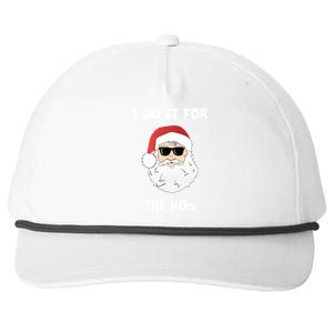 Funny I Do It For The Hos Funny Santa In Dark Sunglasses Gift Snapback Five-Panel Rope Hat