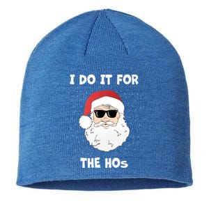 Funny I Do It For The Hos Funny Santa In Dark Sunglasses Gift Sustainable Beanie