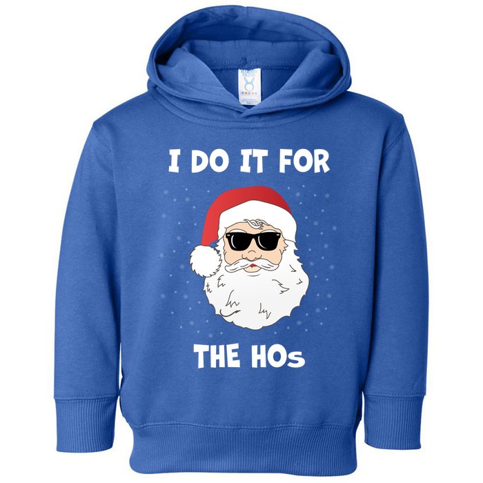 Funny I Do It For The Hos Funny Santa In Dark Sunglasses Gift Toddler Hoodie