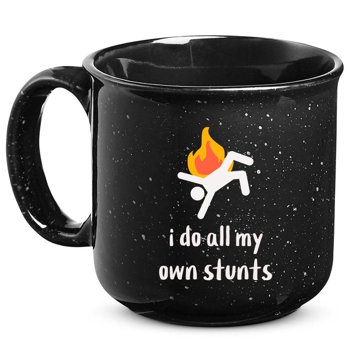 Funny I Do All My Own Stunts 15oz Campfire Ceramic Mug