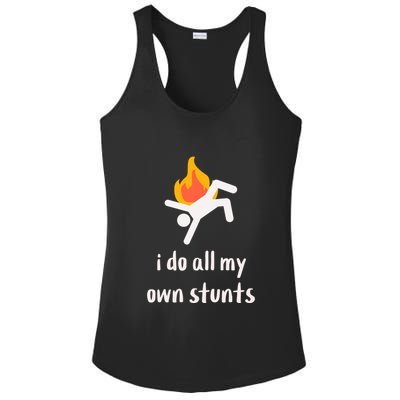 Funny I Do All My Own Stunts Ladies PosiCharge Competitor Racerback Tank