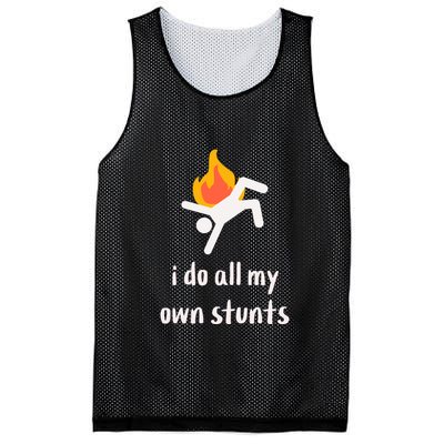 Funny I Do All My Own Stunts Mesh Reversible Basketball Jersey Tank