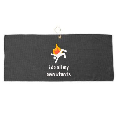 Funny I Do All My Own Stunts Large Microfiber Waffle Golf Towel