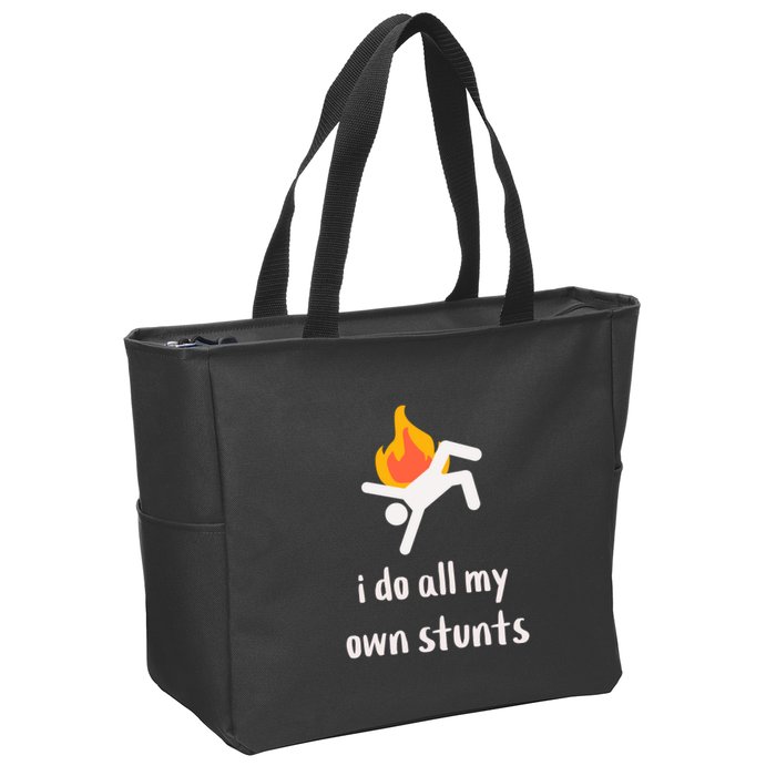 Funny I Do All My Own Stunts Zip Tote Bag