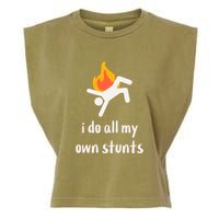 Funny I Do All My Own Stunts Garment-Dyed Women's Muscle Tee