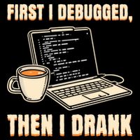 First I Debugged Then Coffee Programmer Software Developer Gift Women's Crop Top Tee