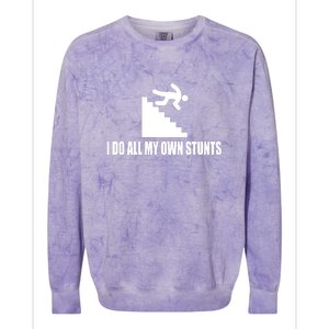 Funny I Do All My Own Stairs Stunts Upside Down Gift Colorblast Crewneck Sweatshirt