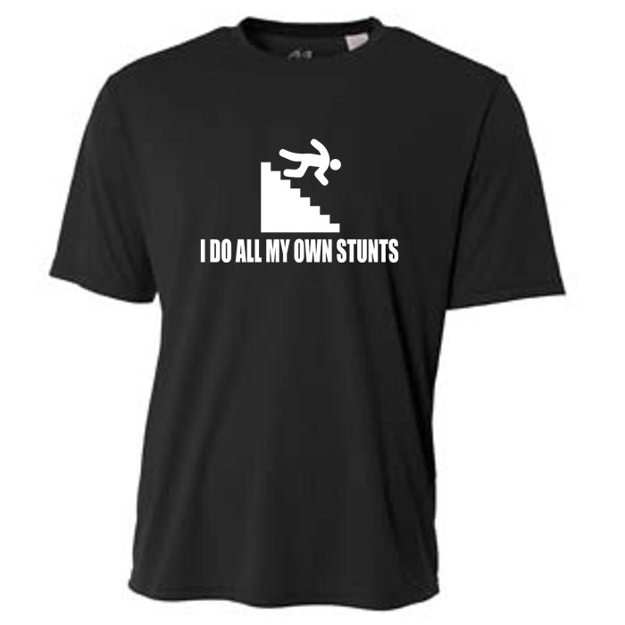 Funny I Do All My Own Stairs Stunts Upside Down Gift Cooling Performance Crew T-Shirt