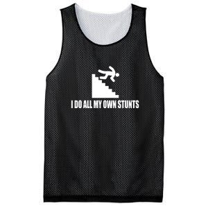 Funny I Do All My Own Stairs Stunts Upside Down Gift Mesh Reversible Basketball Jersey Tank