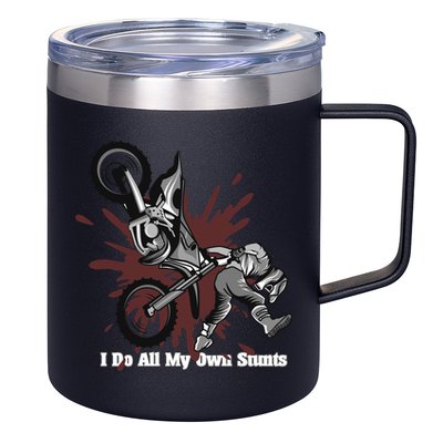 Funny I Do My Own Stunts Cool Motorcycle Gift For Men Women Gift 12oz Stainless Steel Coffee Mug