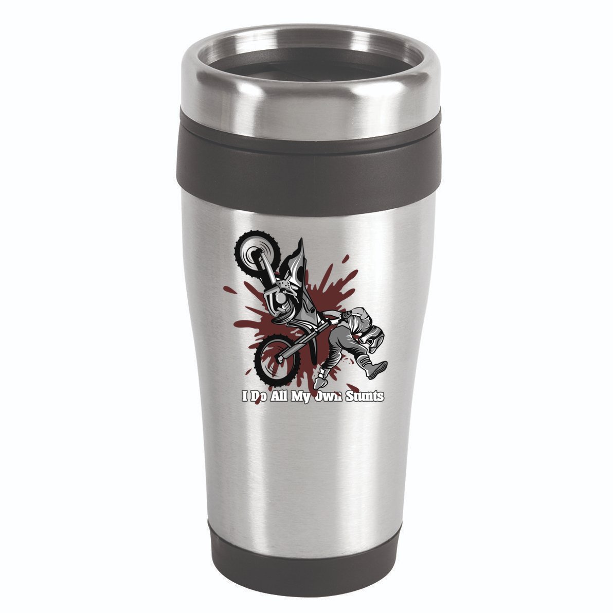 Funny I Do My Own Stunts Cool Motorcycle Gift For Men Women Gift 16oz Travel Tumbler