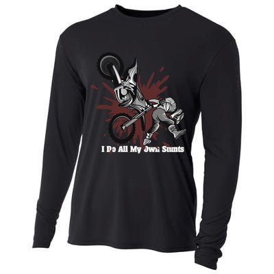 Funny I Do My Own Stunts Cool Motorcycle Gift For Men Women Gift Cooling Performance Long Sleeve Crew