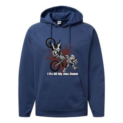 Funny I Do My Own Stunts Cool Motorcycle Gift For Men Women Gift Performance Fleece Hoodie