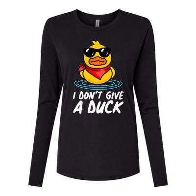 Funny I Dont Give A Duck Womens Cotton Relaxed Long Sleeve T-Shirt