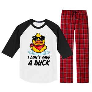 Funny I Dont Give A Duck Raglan Sleeve Pajama Set