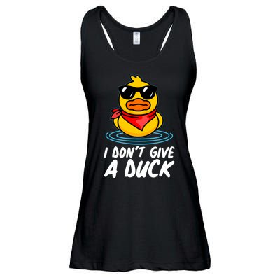 Funny I Dont Give A Duck Ladies Essential Flowy Tank