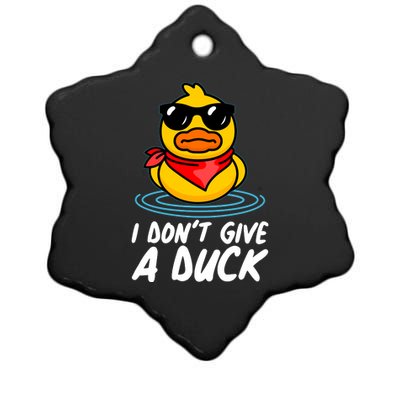 Funny I Dont Give A Duck Ceramic Star Ornament