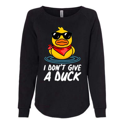 Funny I Dont Give A Duck Womens California Wash Sweatshirt