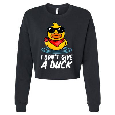 Funny I Dont Give A Duck Cropped Pullover Crew