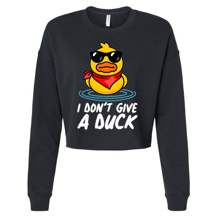 Funny I Dont Give A Duck Cropped Pullover Crew