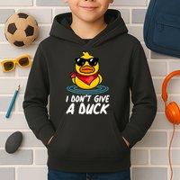 Funny I Dont Give A Duck Kids Hoodie