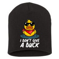 Funny I Dont Give A Duck Short Acrylic Beanie