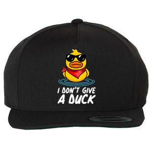 Funny I Dont Give A Duck Wool Snapback Cap