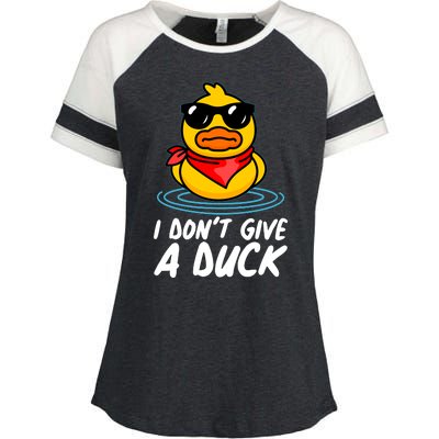 Funny I Dont Give A Duck Enza Ladies Jersey Colorblock Tee