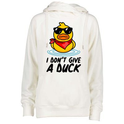 Funny I Dont Give A Duck Womens Funnel Neck Pullover Hood