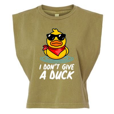 Funny I Dont Give A Duck Garment-Dyed Women's Muscle Tee