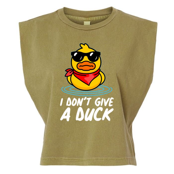 Funny I Dont Give A Duck Garment-Dyed Women's Muscle Tee