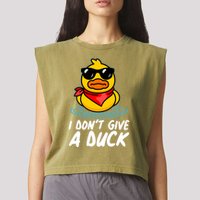 Funny I Dont Give A Duck Garment-Dyed Women's Muscle Tee