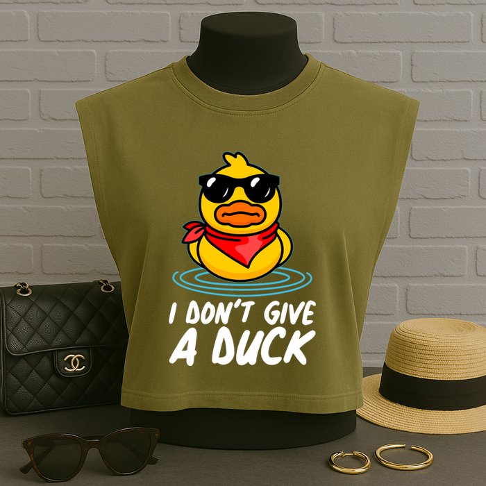Funny I Dont Give A Duck Garment-Dyed Women's Muscle Tee