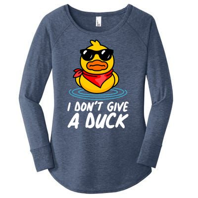 Funny I Dont Give A Duck Women's Perfect Tri Tunic Long Sleeve Shirt