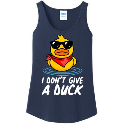 Funny I Dont Give A Duck Ladies Essential Tank