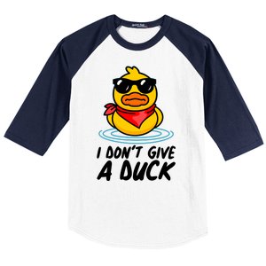 Funny I Dont Give A Duck Baseball Sleeve Shirt