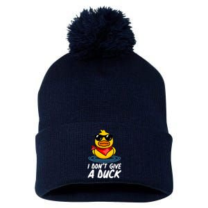 Funny I Dont Give A Duck Pom Pom 12in Knit Beanie